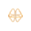 Natural Diamond Four-Heart Open Clover Ring