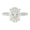 0.50ct Natural Oval Side Stone Engagement Ring