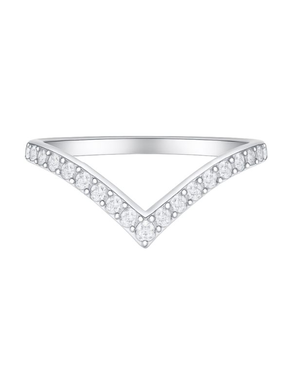 Natural Wishbone Diamond Wedding Band – 1.3mm Diamonds