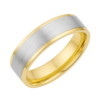 Bevelled Edge Yellow & White Gold Wedding Band – 5mm