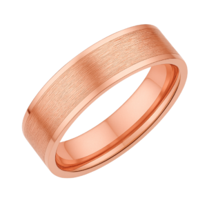 Bevelled Edge Rose Gold Wedding Band – 5mm