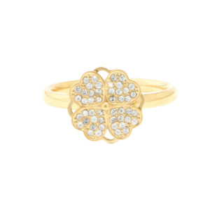 Natural Diamond Four-Heart Closed Clover Ring