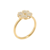 Natural Diamond Four-Heart Closed Clover Ring