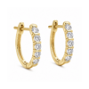Single-Sided Diamond Huggie Hoops – Natural