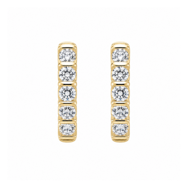 Single-Sided Diamond Huggie Hoops – Natural