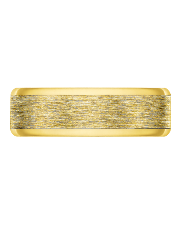 Bevelled Edge Yellow Gold Wedding Band – 9mm