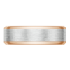 Bevelled Edge Rose & White Gold Wedding Band – 6mm