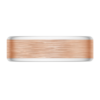 Bevelled Edge White & Rose Gold Wedding Band – 6mm