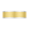 Bevelled Edge White & Yellow Gold Wedding Band – 8mm