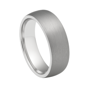 Two-Tone Brushed White Gold Wedding Band – 9mm