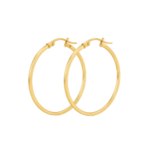 9K Yellow Gold Square Edge Hoop Earrings