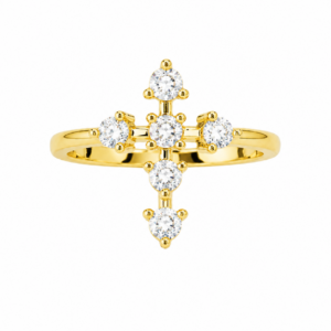 Natural Diamond Cross Ring