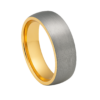 Two-Tone Brushed Yellow Gold Wedding Band – 8mm