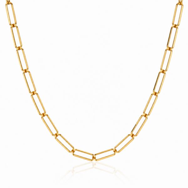 3.30mm Square Wire Paperclip Diamond Cut Chain