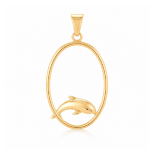 Dolphin Oval Hoop Pendant