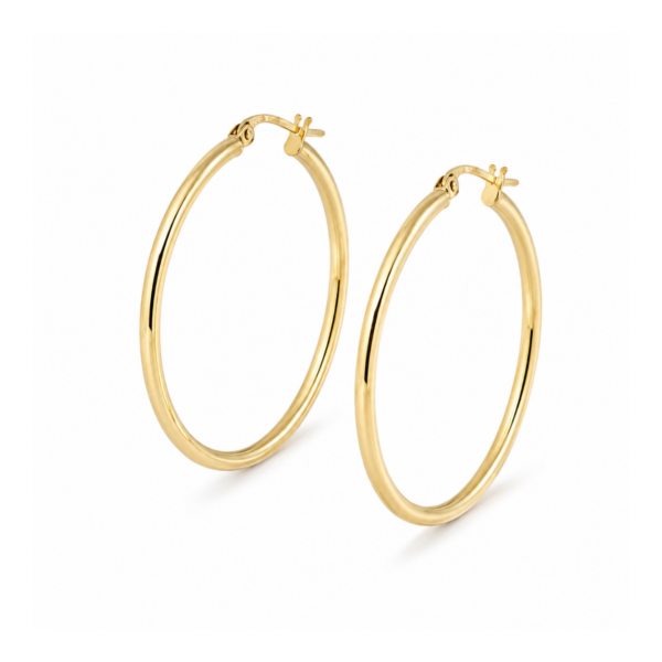 9K Yellow Gold Hoop Earrings