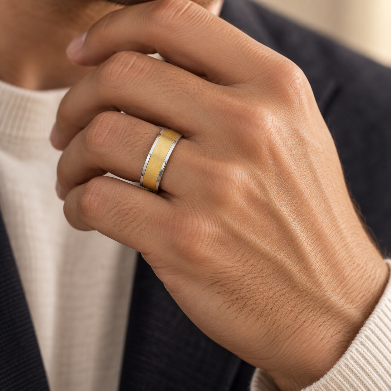 Bevelled Edge Men's Wedding Bands
