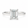 1.00ct Lab-Grown Emerald Hidden Halo Engagement Ring