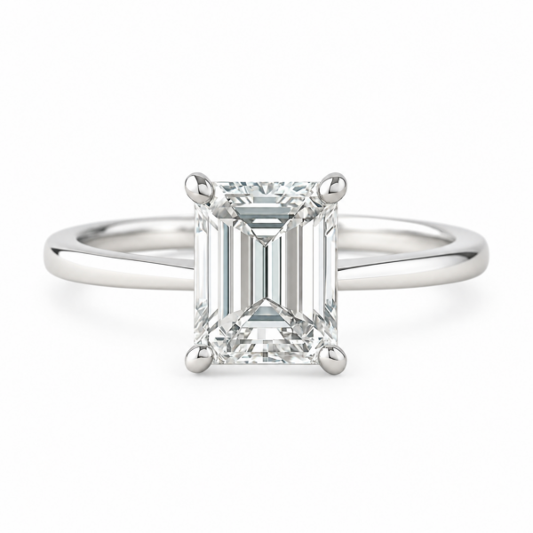 1.00ct Lab-Grown Emerald Hidden Halo Engagement Ring