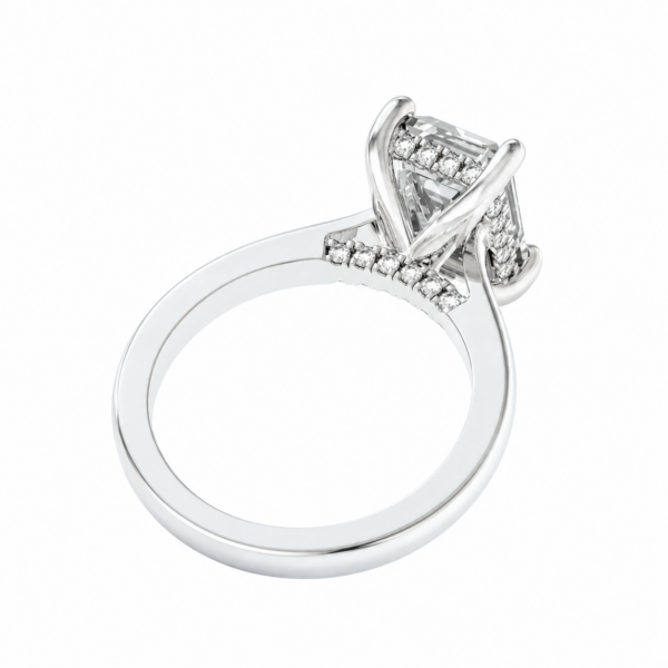 1.00ct Lab-Grown Emerald Hidden Halo Engagement Ring