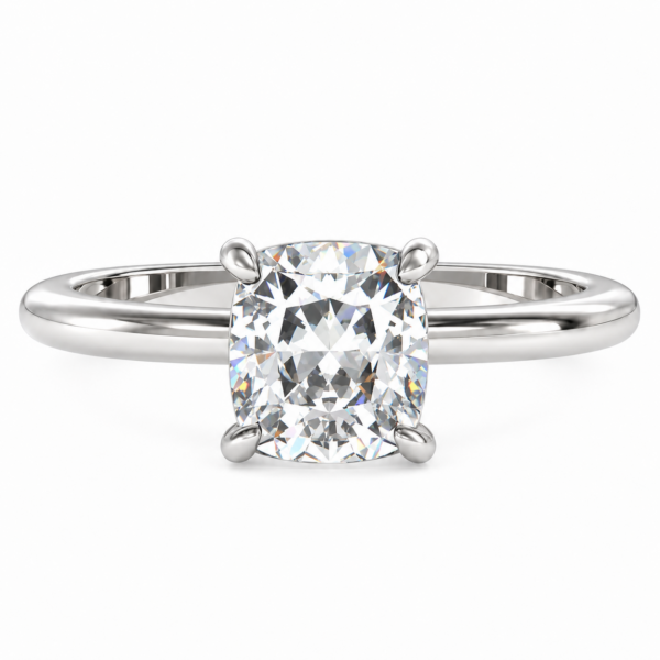 0.30ct Natural Cushion Classic Solitaire Engagement Ring