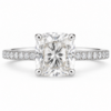 0.70ct Natural Cushion Classic Side Stone Engagement Ring