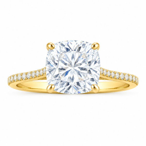 1.00ct Lab-Grown Cushion Hidden Halo Engagement Ring