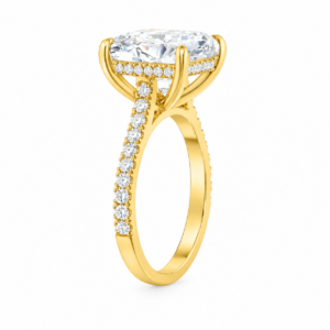 0.50ct Natural Cushion Hidden Halo Engagement Ring