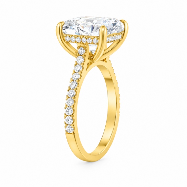 1.00ct Lab-Grown Cushion Hidden Halo Engagement Ring
