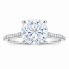 2.00ct Lab-Grown Cushion Hidden Halo Engagement Ring