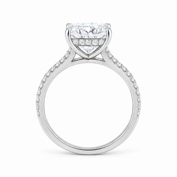 2.00ct Lab-Grown Cushion Hidden Halo Engagement Ring
