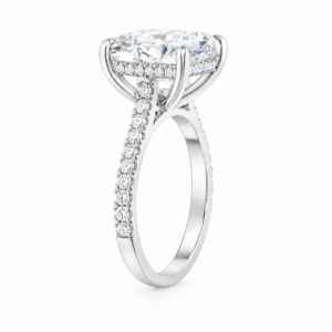 2.00ct Lab-Grown Cushion Hidden Halo Engagement Ring