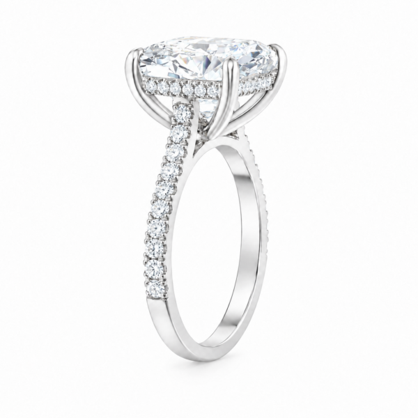 2.00ct Lab-Grown Cushion Hidden Halo Engagement Ring
