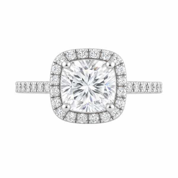 2.00ct Lab-Grown Cushion Classic Halo Engagement Ring