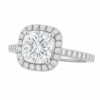 2.00ct Lab-Grown Cushion Classic Halo Engagement Ring