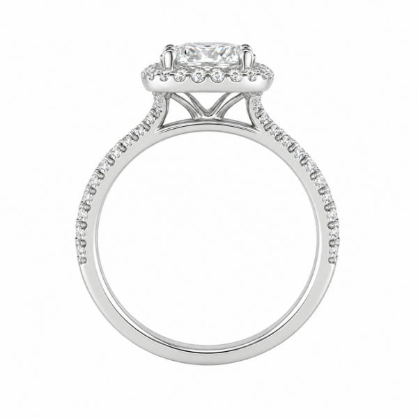 2.00ct Lab-Grown Cushion Classic Halo Engagement Ring
