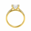 0.30ct Natural Emerald Classic Side Stone Engagement Ring