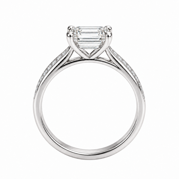 2.00ct Lab-Grown Emerald Classic Side Stone Engagement Ring