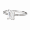 2.00ct Lab-Grown Emerald Classic Side Stone Engagement Ring
