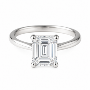 0.30ct Natural Emerald Classic Solitaire Engagement Ring