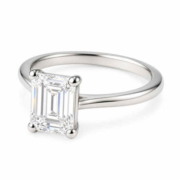 0.30ct Natural Emerald Classic Solitaire Engagement Ring