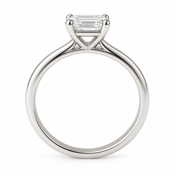 0.30ct Natural Emerald Classic Solitaire Engagement Ring