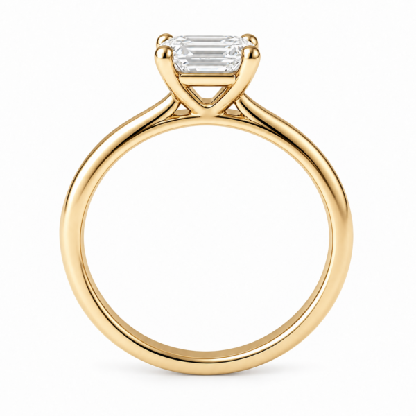 0.50ct Natural Emerald Classic Solitaire Engagement Ring