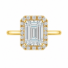 0.50ct Natural Emerald Halo Solitaire Engagement Ring
