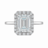 1.50ct Lab-Grown Emerald Halo Solitaire Engagement Ring