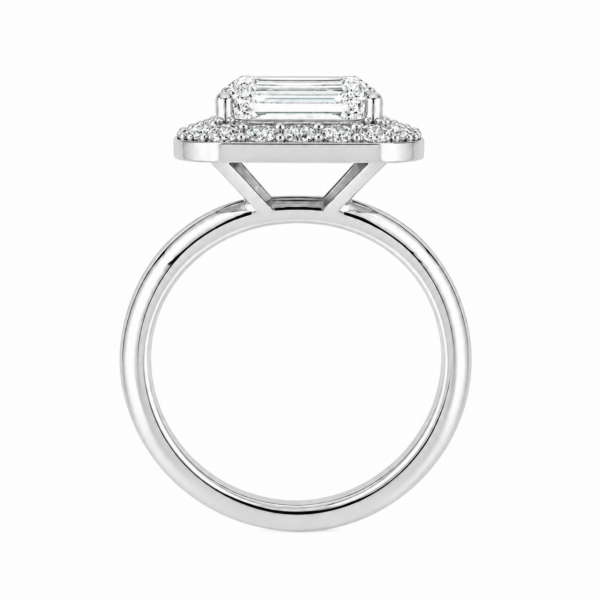 1.50ct Lab-Grown Emerald Halo Solitaire Engagement Ring