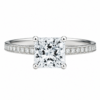 0.70ct Natural Princess Classic Side Stone Engagement Ring