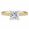 0.30ct Natural Princess Classic Side Stone Engagement Ring