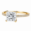 0.30ct Natural Princess Classic Side Stone Engagement Ring