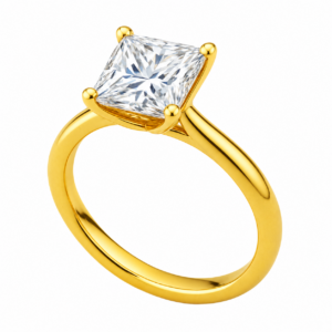 0.50ct Natural Princess Classic Solitaire Engagement Ring